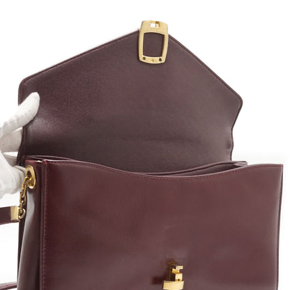 Vintage Leather Shoulder Bag with Coin Case