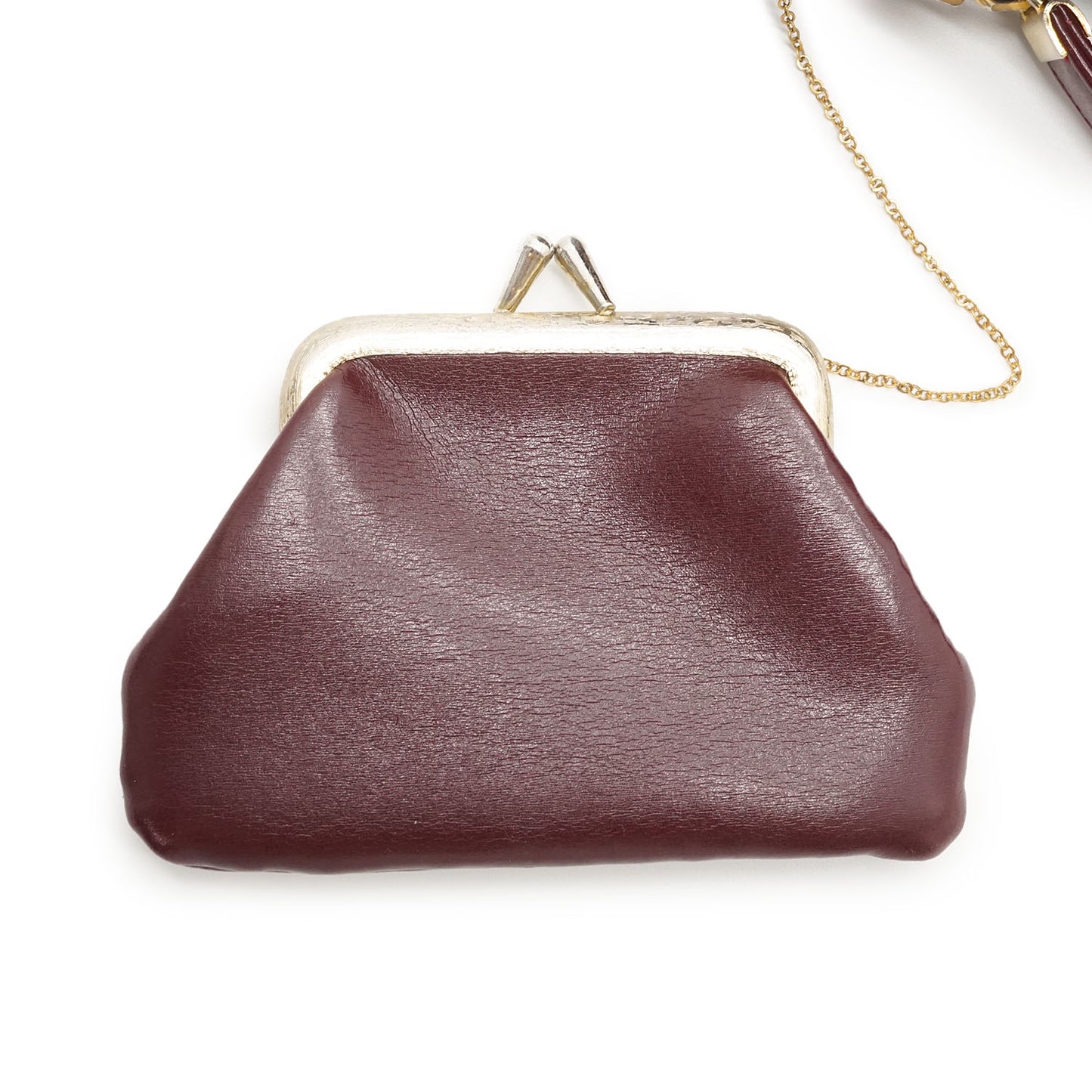 Vintage Leather Shoulder Bag with Coin Case