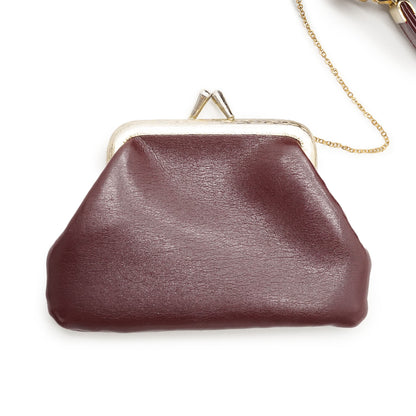 Vintage Leather Shoulder Bag with Coin Case