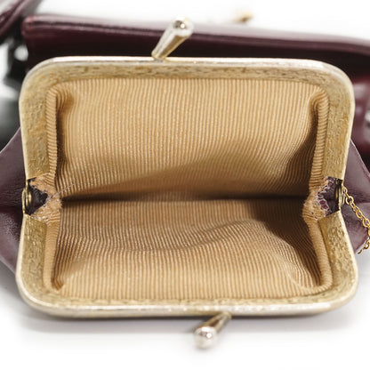 Vintage Leather Shoulder Bag with Coin Case