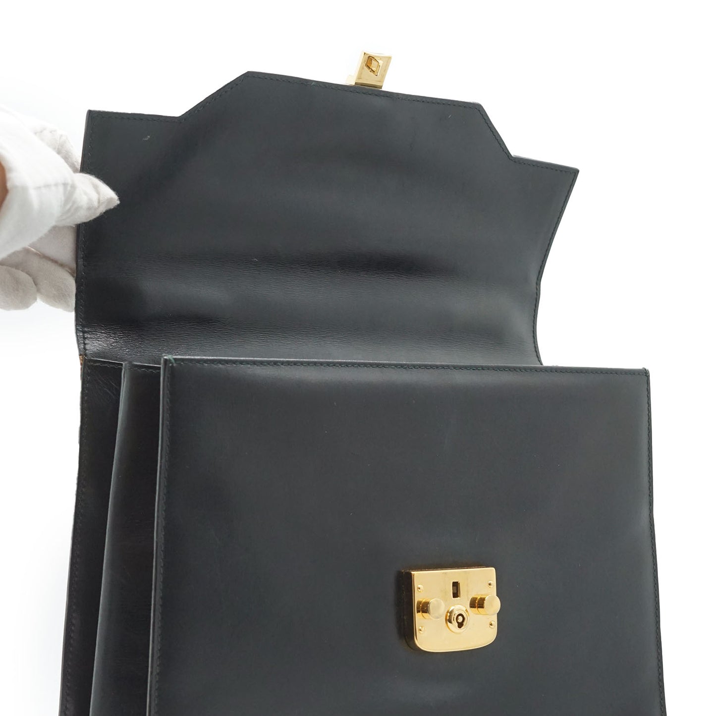 Vintage Trapeze Box Top Handle Bag