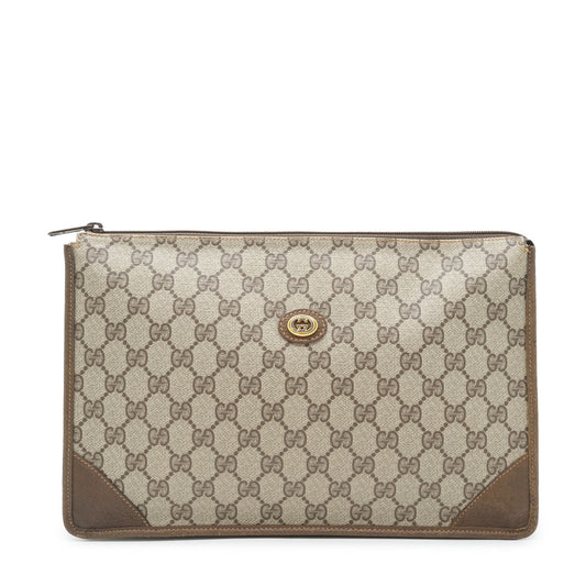 Vintage GG Supreme Coated Canvas Ophidia Clutch