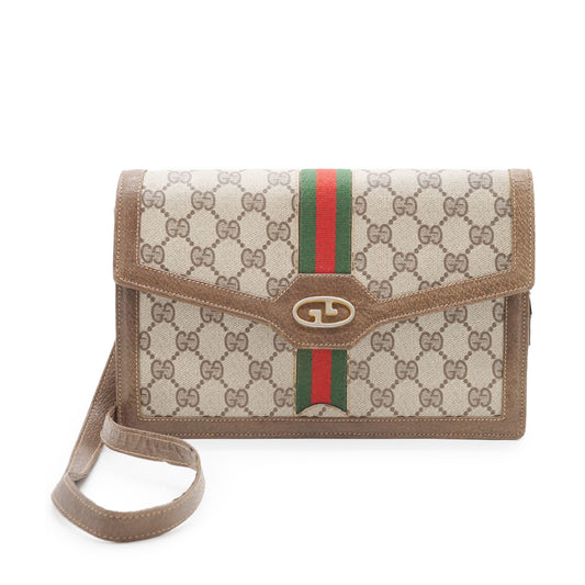 Vintage GG Supreme Coated Canvas Ophidia Shoulder Bag