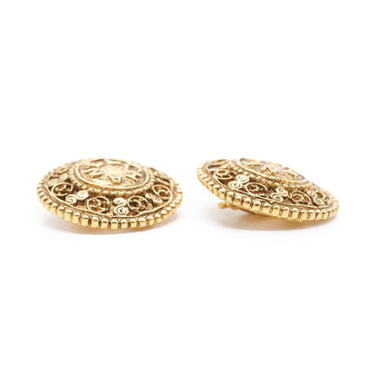 CC Filigree Round Clip-On Earrings GP