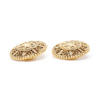 CC Filigree Round Clip-On Earrings GP