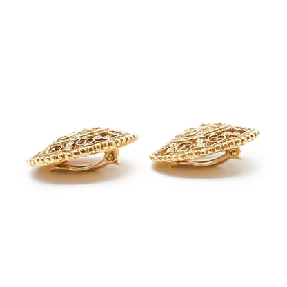 CC Filigree Round Clip-On Earrings GP