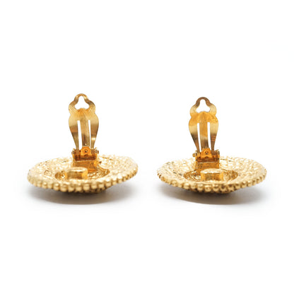 CC Filigree Round Clip-On Earrings GP