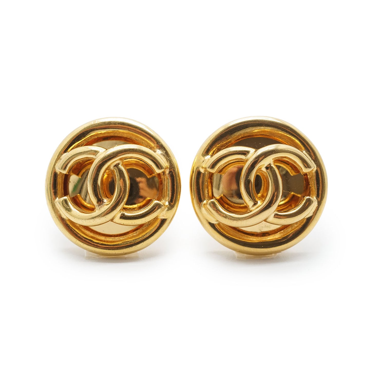 CC Logo Round Clip-On Earrings GP