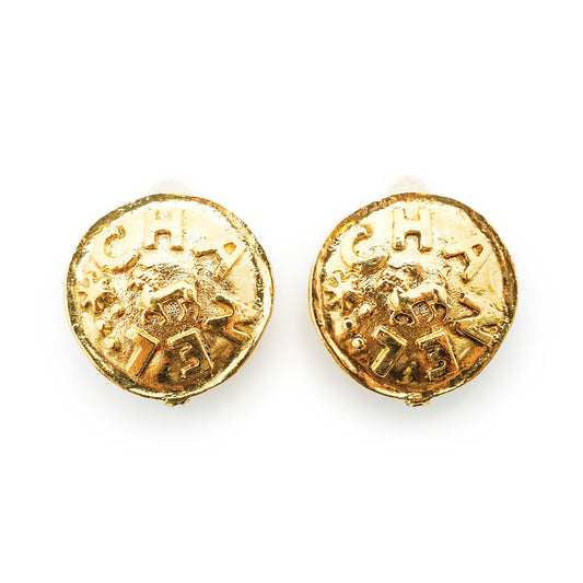 Lion Button Clip-On Earrings GP