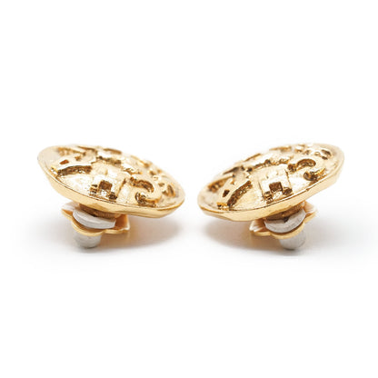 Lion Button Clip-On Earrings GP
