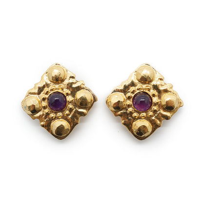 Gripoix Diamond-Shaped Clip-On Earrings GP