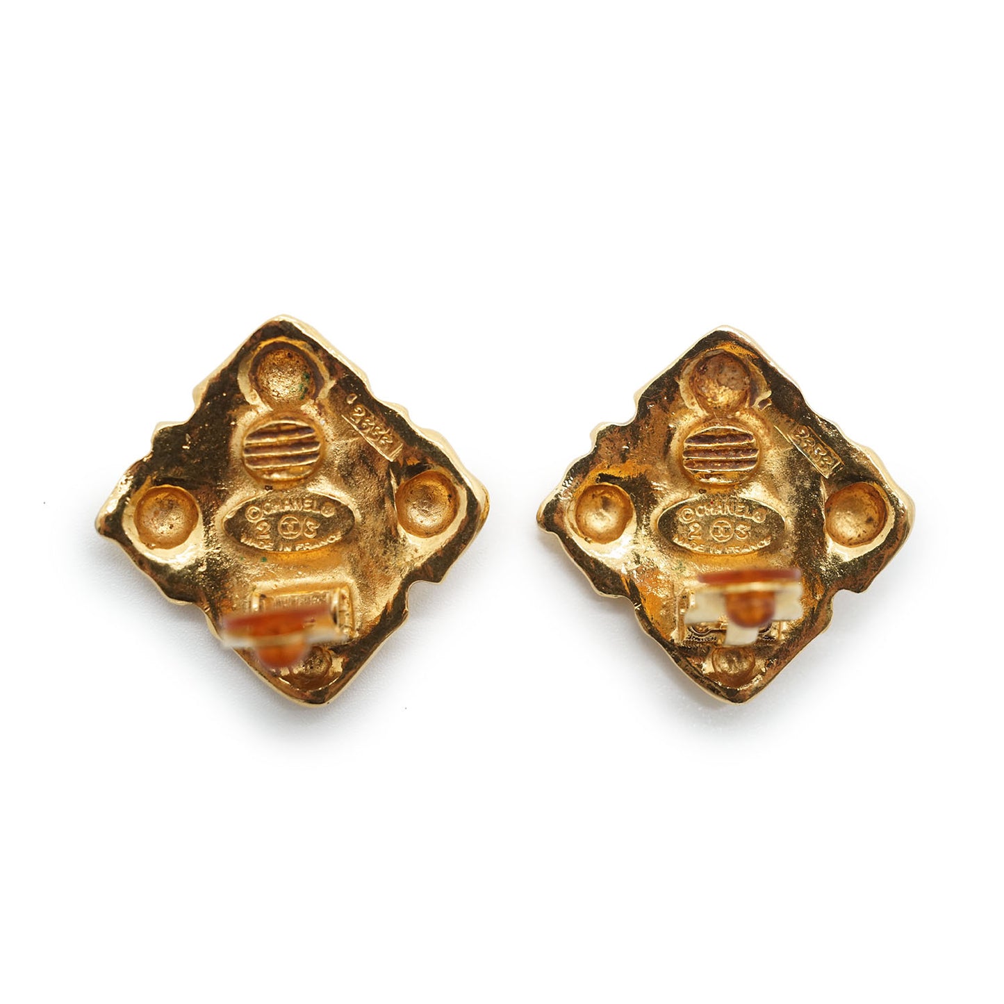Gripoix Diamond-Shaped Clip-On Earrings GP