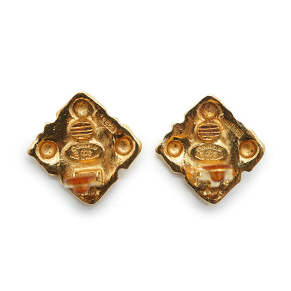 Gripoix Diamond-Shaped Clip-On Earrings GP