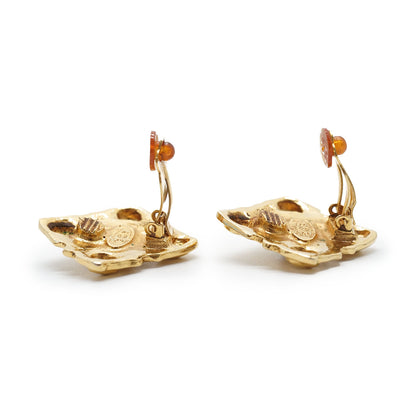 Gripoix Diamond-Shaped Clip-On Earrings GP