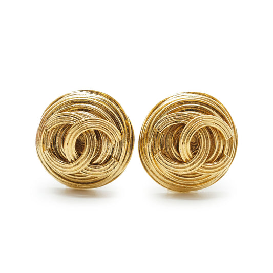 CC Logo Round Clip-On Earrings GP