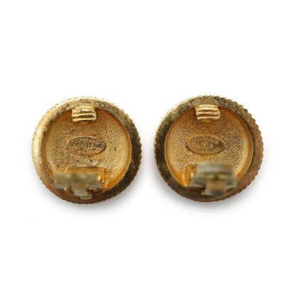 CC Logo Twisted Rope Round Clip-On Earrings GP