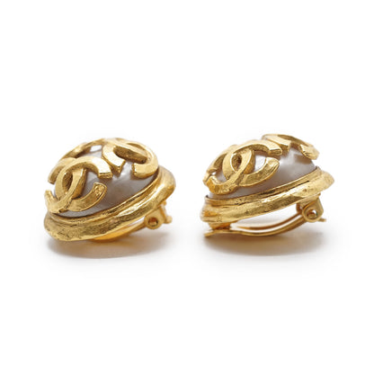 Multiple CC Artificial Pearl Round Clip-On Earrings GP