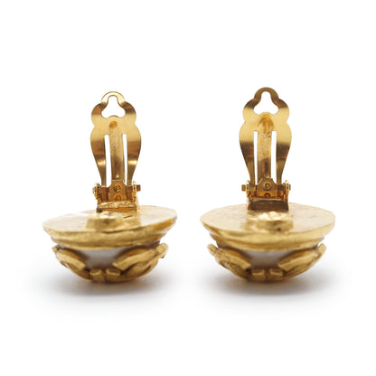 Multiple CC Artificial Pearl Round Clip-On Earrings GP