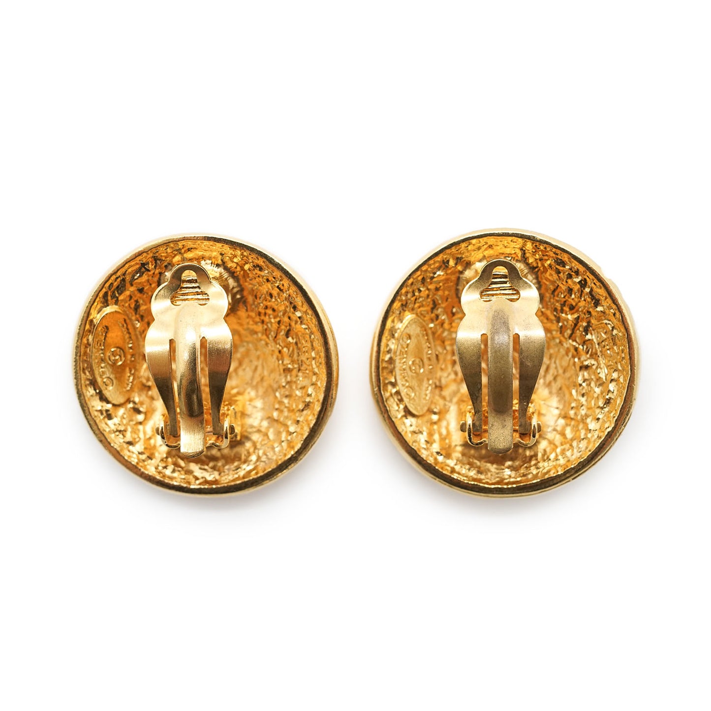 1990 Round Medallion Clip-On Earrings GP
