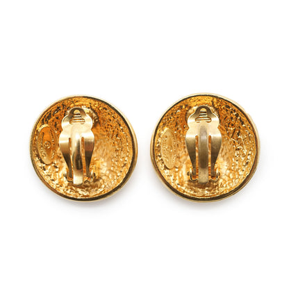 1990 Round Medallion Clip-On Earrings GP