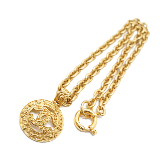 CC Logo Filigree Cut-out Chain Necklace GP