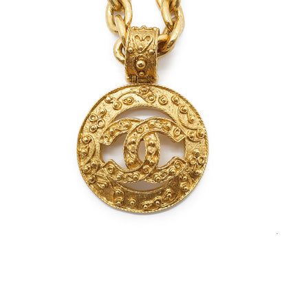 CC Logo Filigree Cut-out Chain Necklace GP