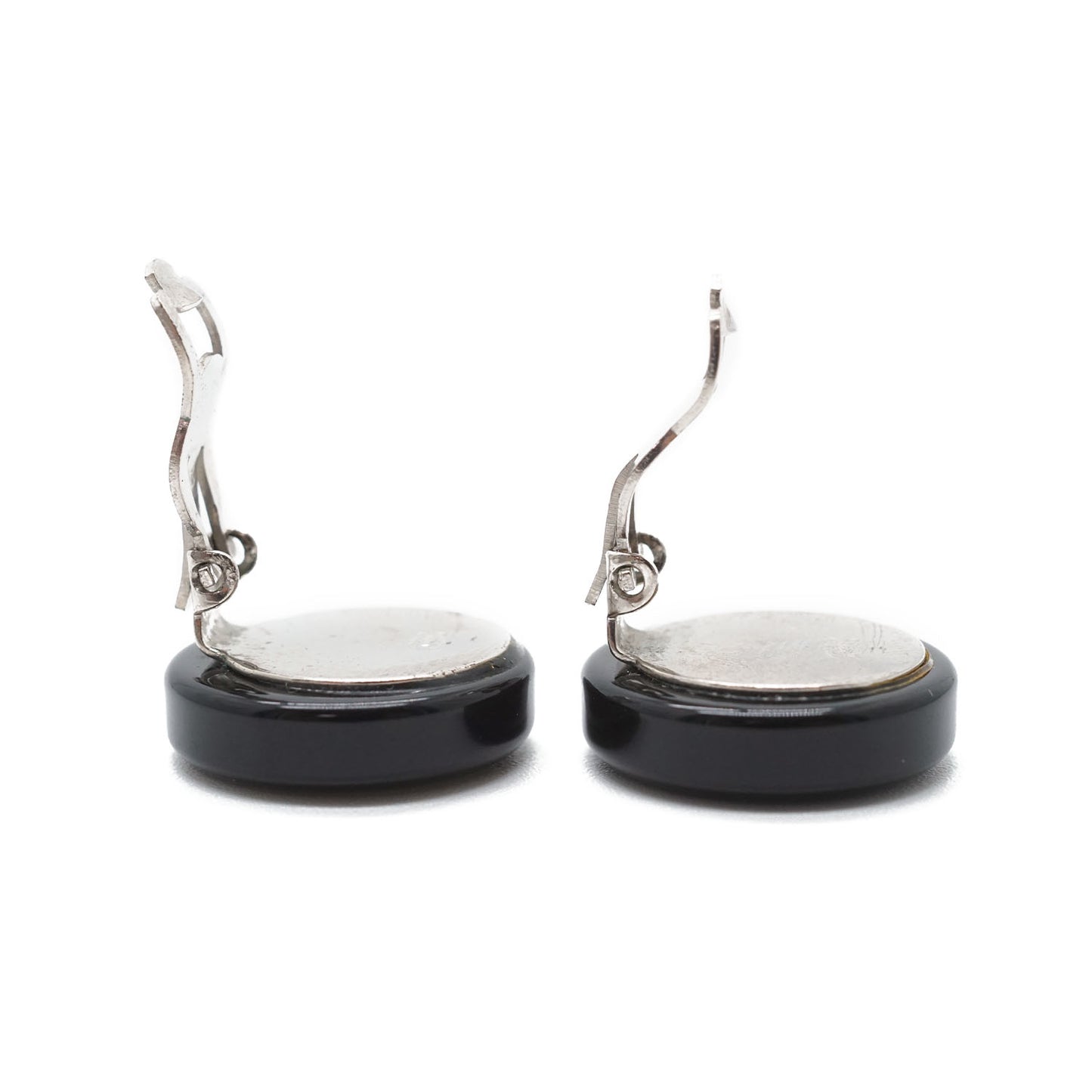CC Logo Bicolor Button Clip-On Earrings