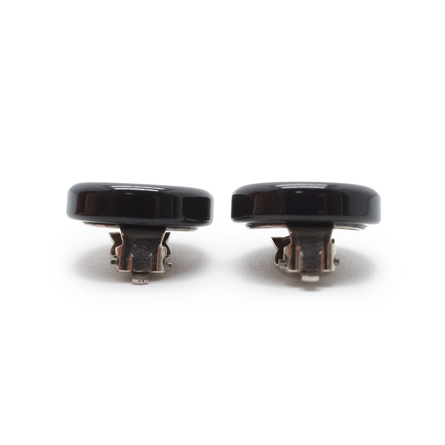 CC Logo Bicolor Button Clip-On Earrings