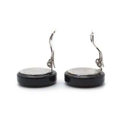 CC Logo Bicolor Button Clip-On Earrings
