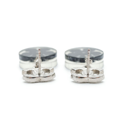 CC Logo Camellia Rhinestone Drop Earrings