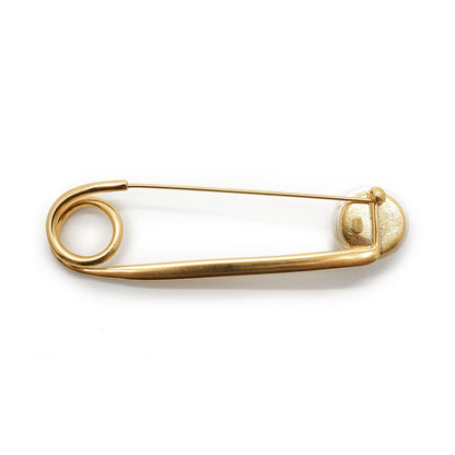 CC Logo Artificial Pearl Safety Pin Brooch GP