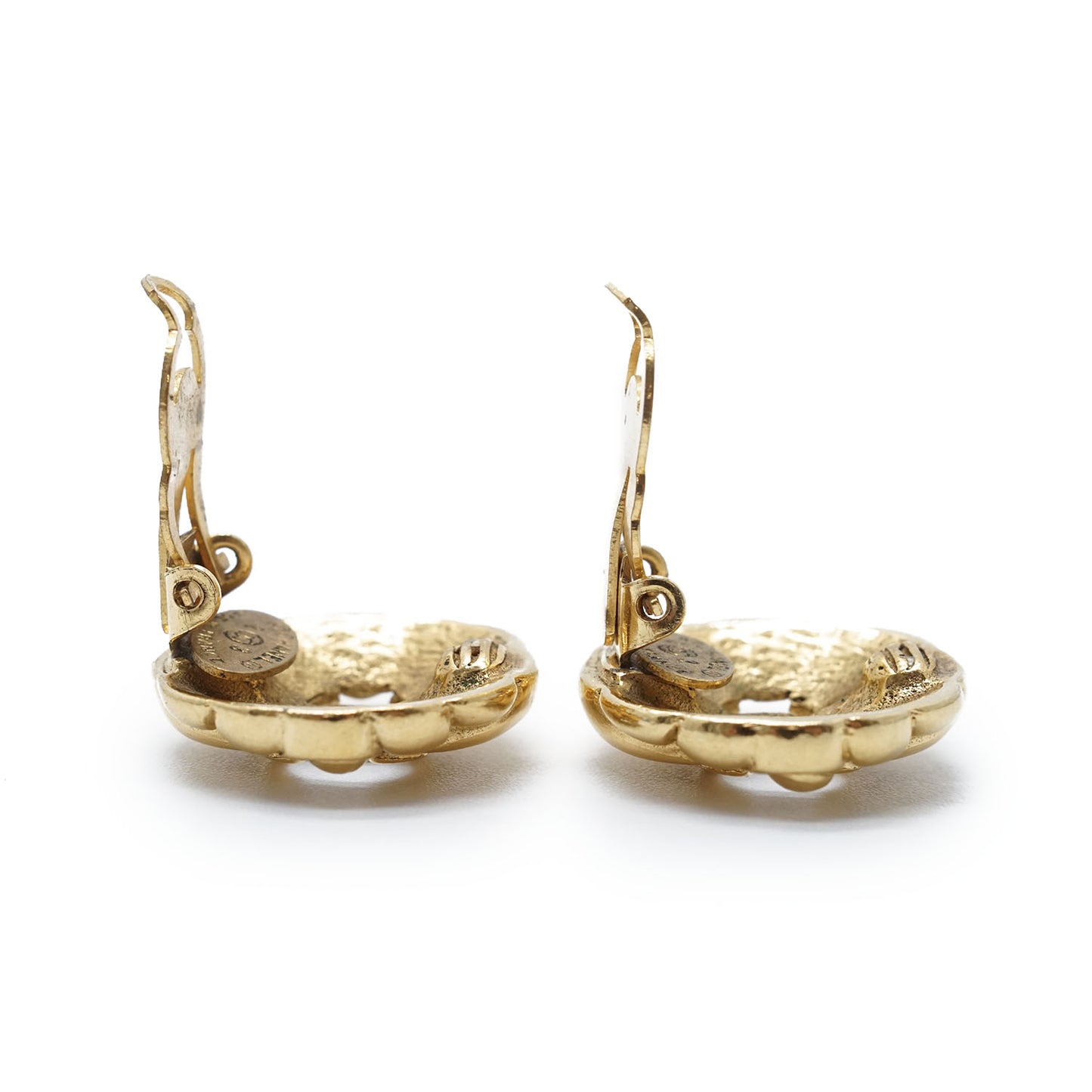 CC Logo Cut-out Round Clip-On Earrings GP