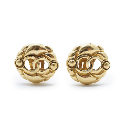 CC Logo Cut-out Round Clip-On Earrings GP