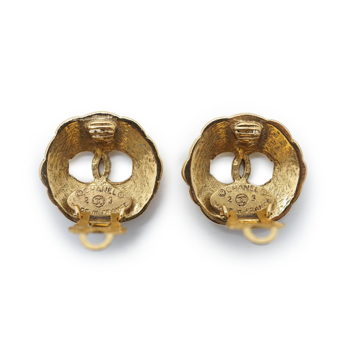 CC Logo Cut-out Round Clip-On Earrings GP