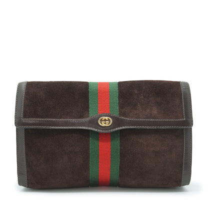 Vintage Gucci Parfums Sherry Line Suede Clutch Bag