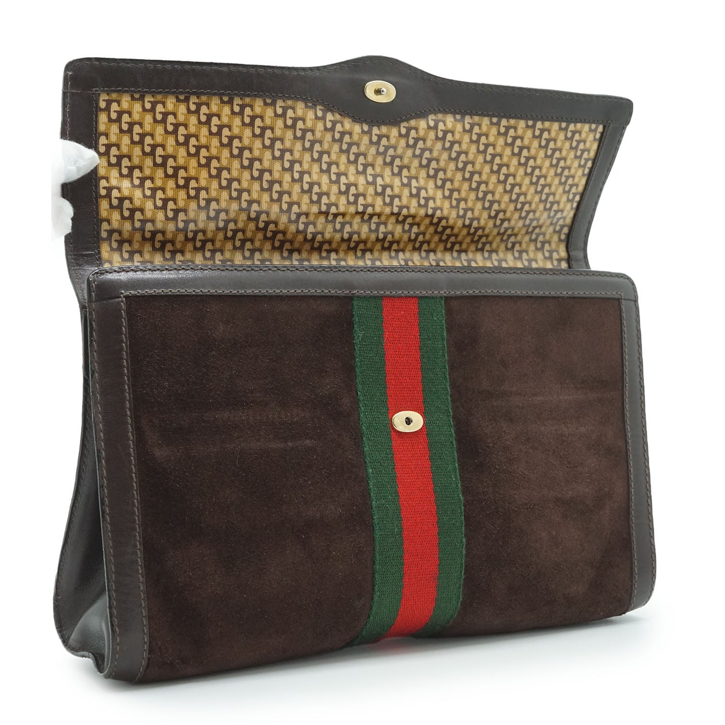 Vintage Gucci Parfums Sherry Line Suede Clutch Bag