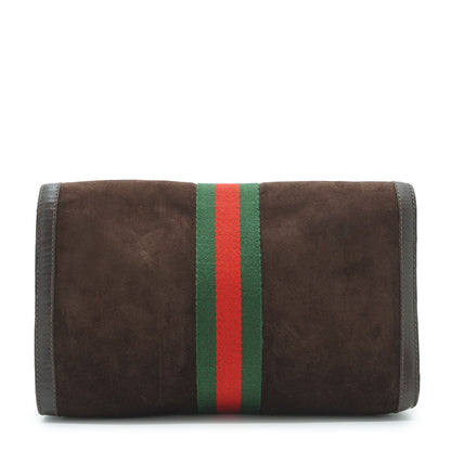 Vintage Gucci Parfums Sherry Line Suede Clutch Bag