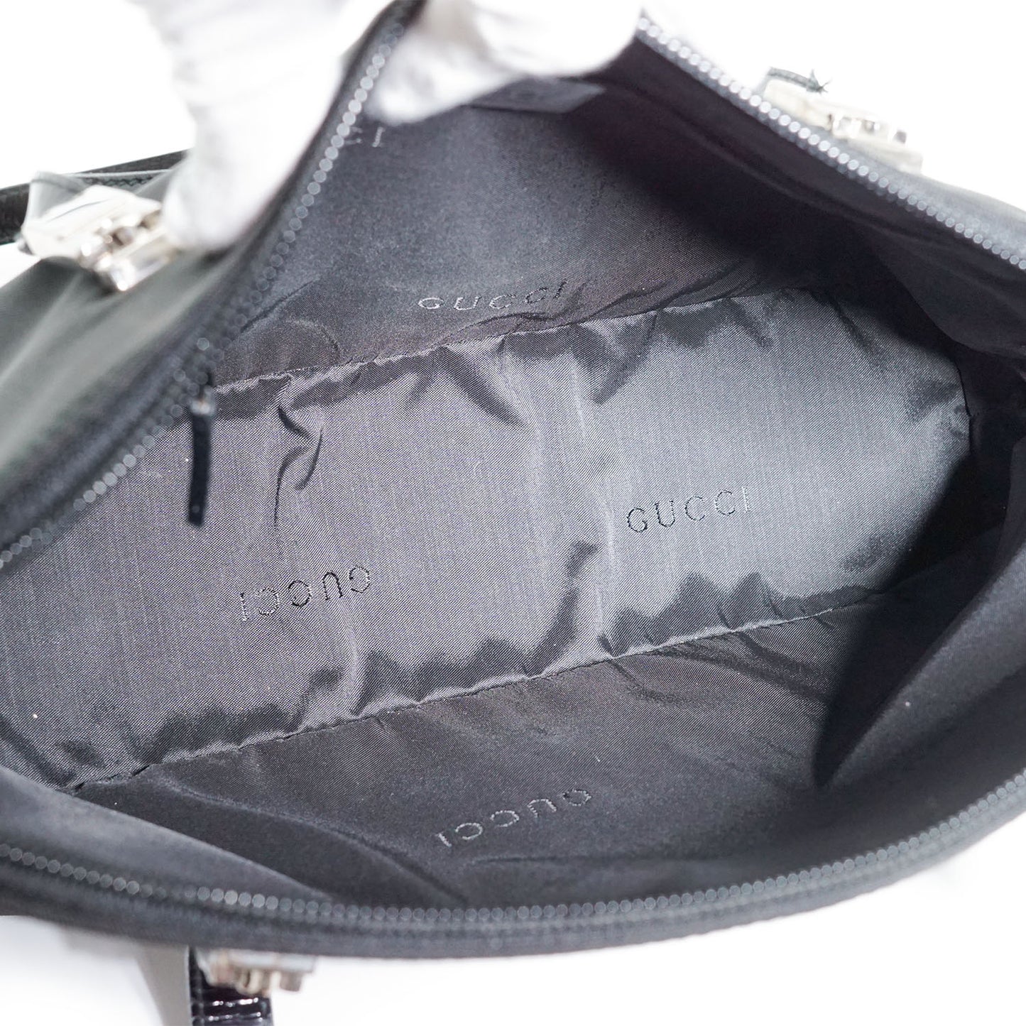 Nylon Patent Leather Shoulder Bag