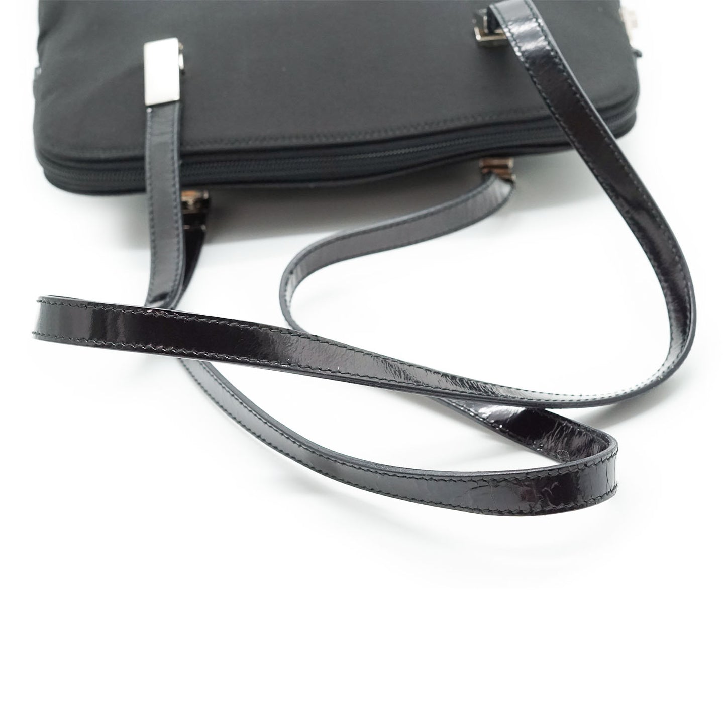 Nylon Patent Leather Shoulder Bag