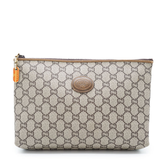 GG Supreme Gucci Plus Vintage Coated Canvas Pouch