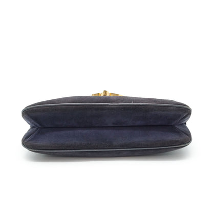 Vintage GG Lock Suede Shoulder Bag