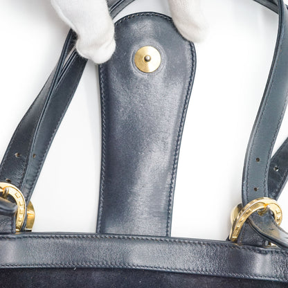 Vintage Horseshoe Detail Suede Handbag