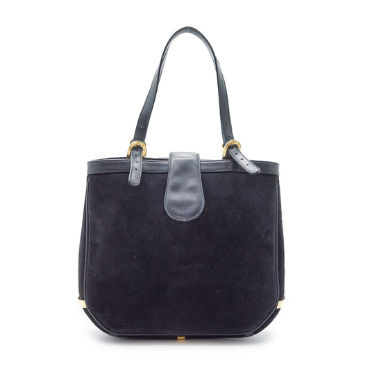 Vintage Horseshoe Detail Suede Handbag