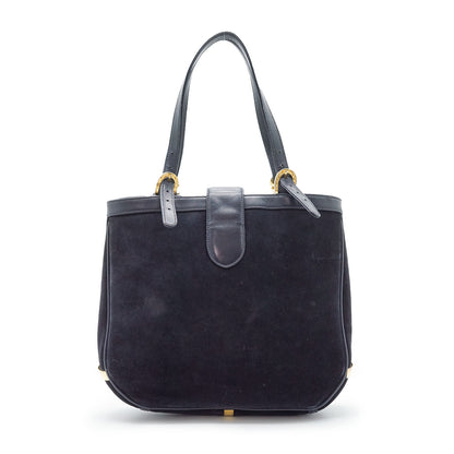 Vintage Horseshoe Detail Suede Handbag