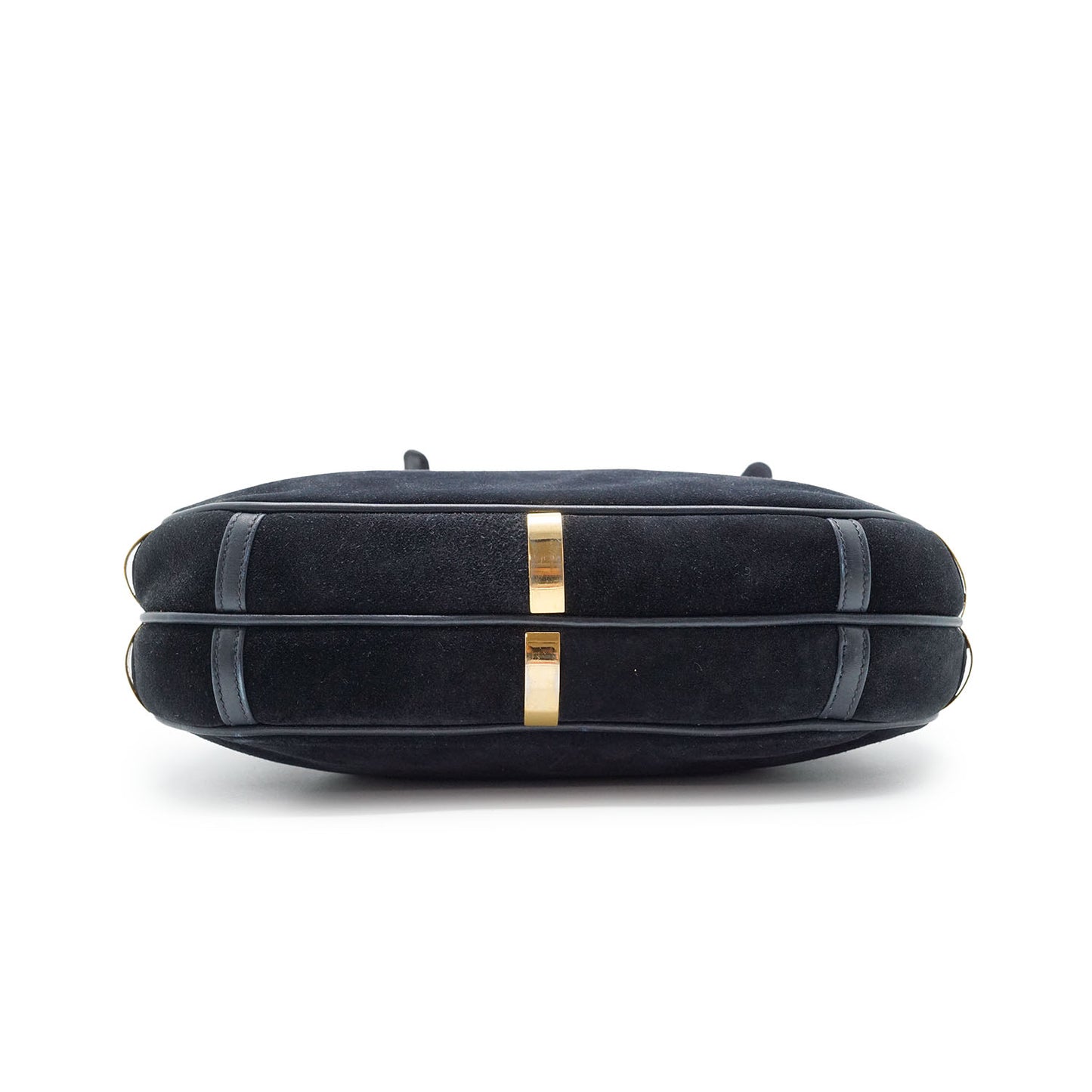 Vintage Horseshoe Detail Suede Handbag