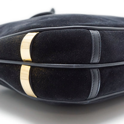 Vintage Horseshoe Detail Suede Handbag