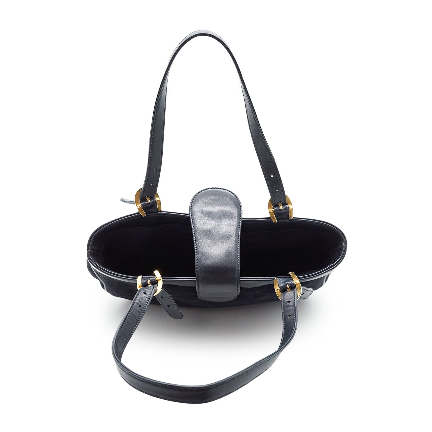Vintage Horseshoe Detail Suede Handbag