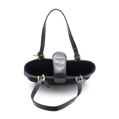 Vintage Horseshoe Detail Suede Handbag