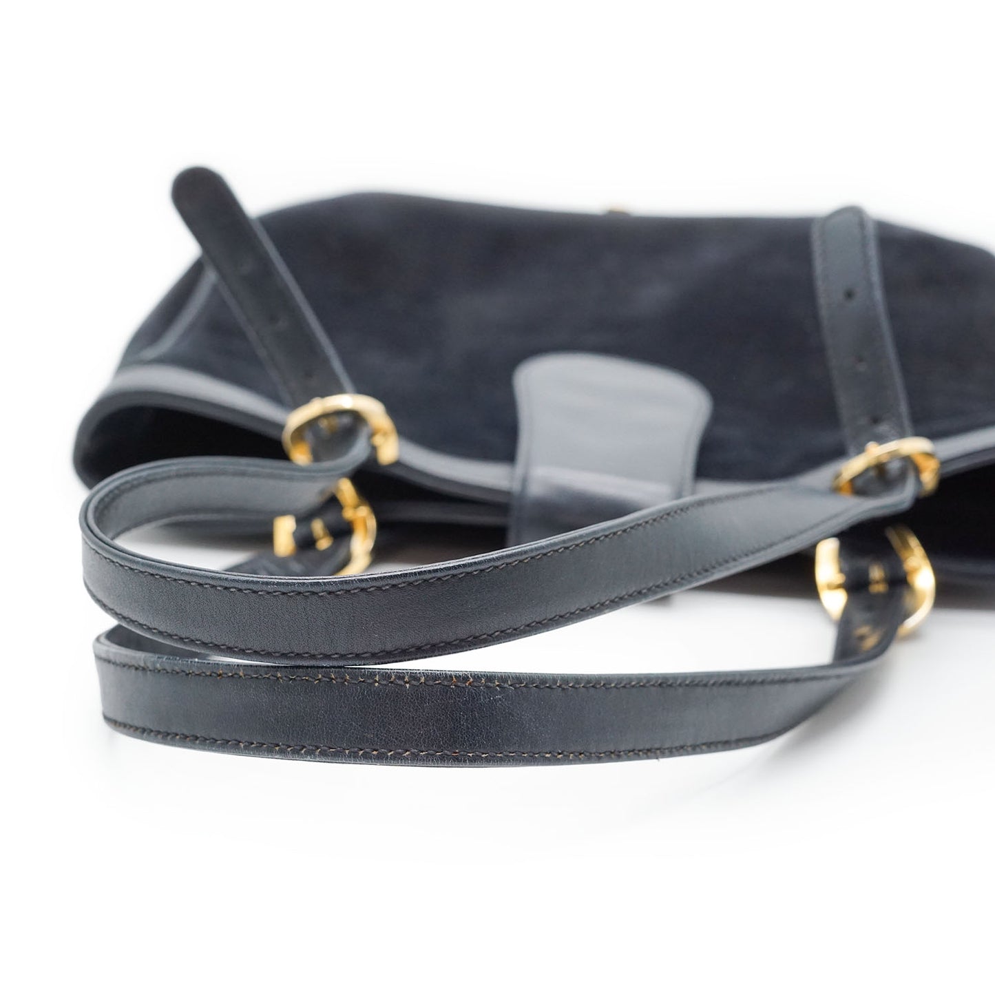 Vintage Horseshoe Detail Suede Handbag