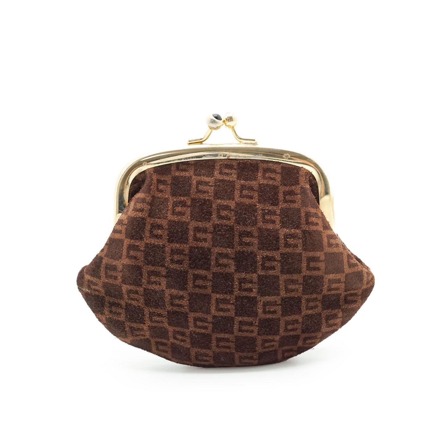 Vintage GG Suede Shoulder Bag with Coin Case